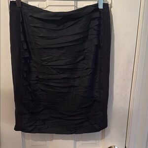 NWT Ann Taylor Black Ruffled Silk Skirt, sz 8, lined